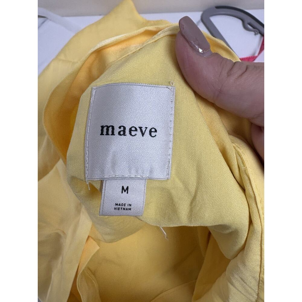 Maeve Anthropologie Yellow Ruffle Wrap Skirt Tie Waist Layered Womens M - Picture 7 of 9